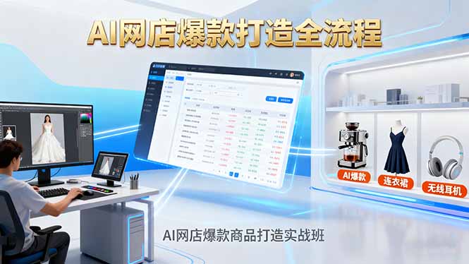 AI网店爆款商品打造实战班：AI技术实现商品图智能处理，快速搭建AI网店-热点1站 - 热点知汇专注网赚项目资源知识聚汇