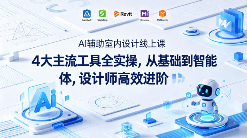 AI辅助室内设计线上课｜4大主流工具全实操，从基础到智能体，设计师高效进阶-热点1站 - 热点知汇专注网赚项目资源知识聚汇