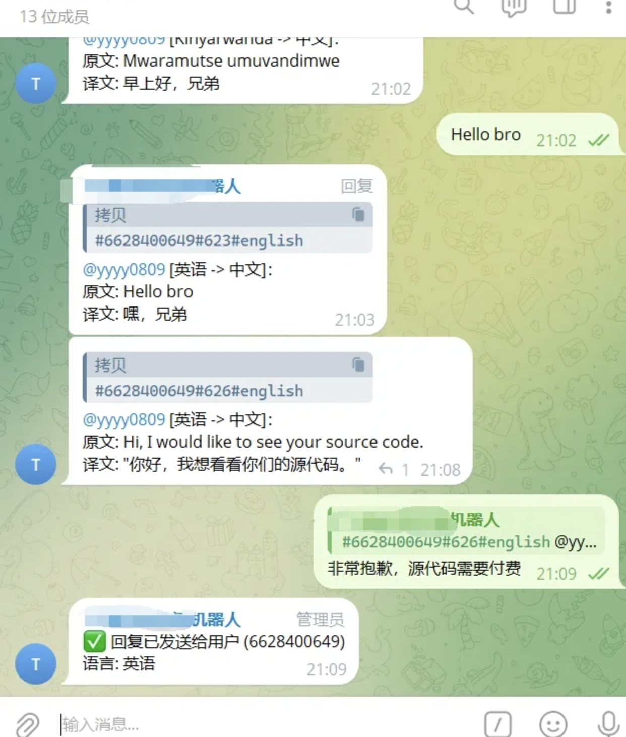 Telegram AI全自动翻译客服机器人源码/带视频搭建教程-热点1站 - 热点知汇专注网赚项目资源知识聚汇