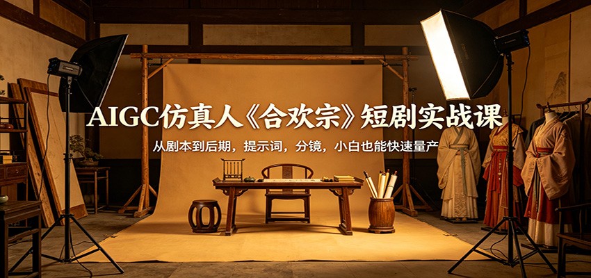 AIGC仿真人《合欢宗》短剧实战课：从剧本到后期，提示词，分镜，小白也能快速量产-热点1站 - 热点知汇专注网赚项目资源知识聚汇