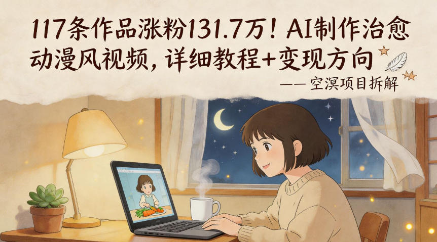 117条作品涨粉131.7W！AI制作治愈动漫风视频，详细教程+变现方向-热点1站 - 热点知汇专注网赚项目资源知识聚汇