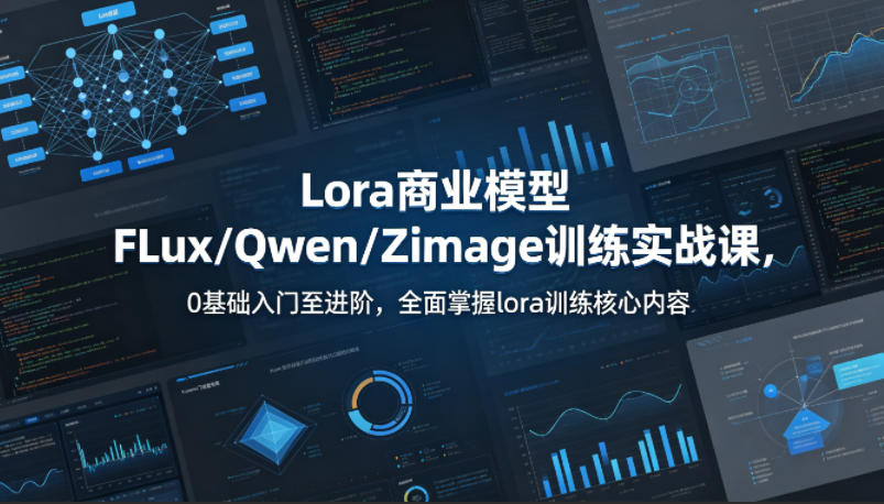 系统性学习Lora商业模型FLux／Qwen／Zimage训练实战课，0基础入门至进阶，全面掌握lora训练核心内容-热点1站 - 热点知汇专注网赚项目资源知识聚汇