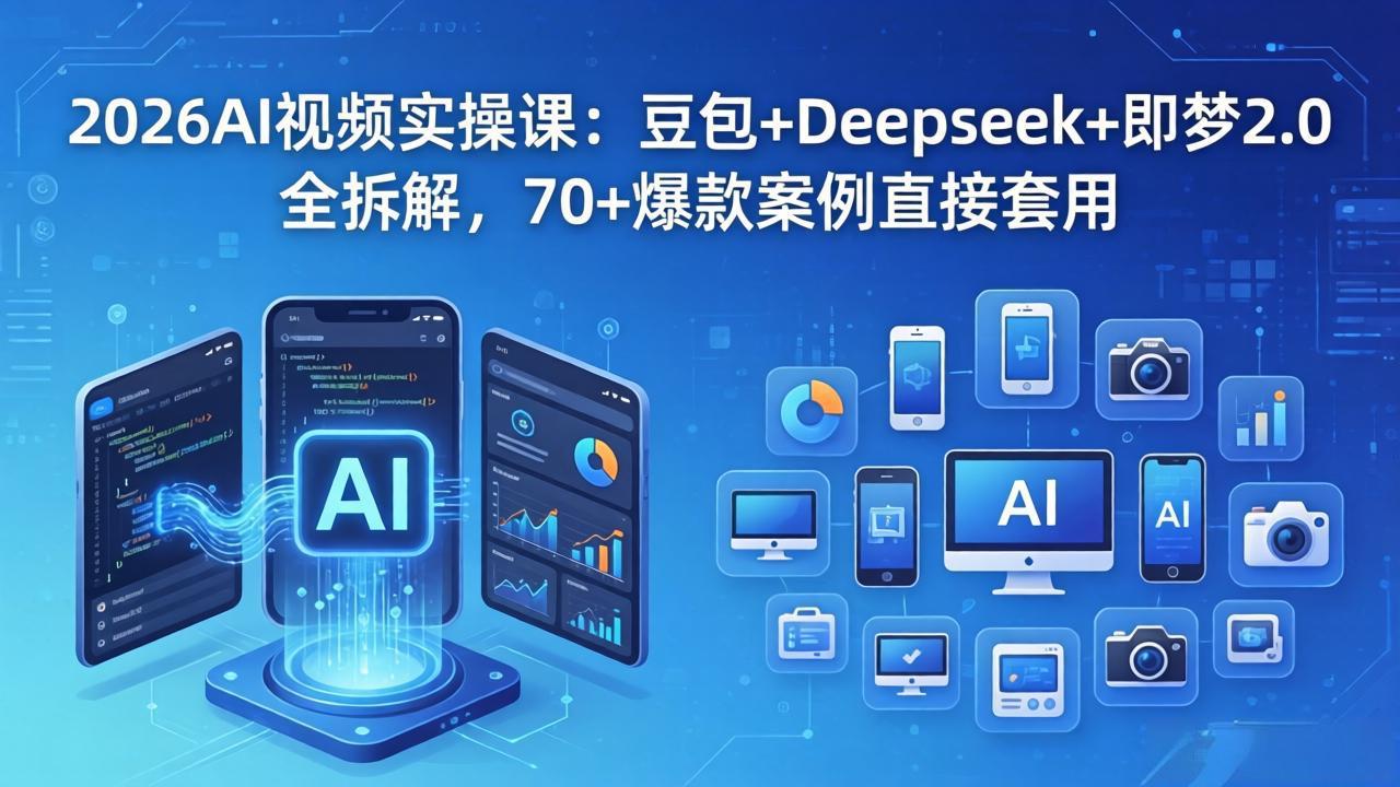 2026AI视频实操课：豆包+Deepseek+即梦2.0全拆解，70+爆款案例直接套用-热点1站 - 热点知汇专注网赚项目资源知识聚汇