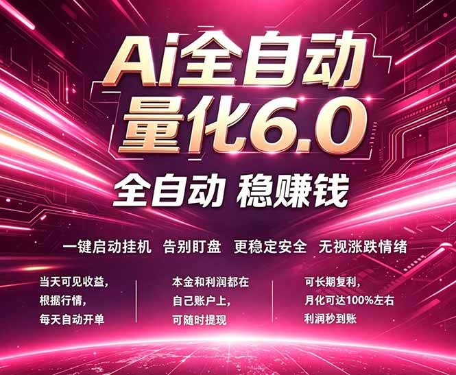 最新AI量化交易6.0，24小时自动运行，绿色稳定！日入1000+-热点1站 - 热点知汇专注网赚项目资源知识聚汇