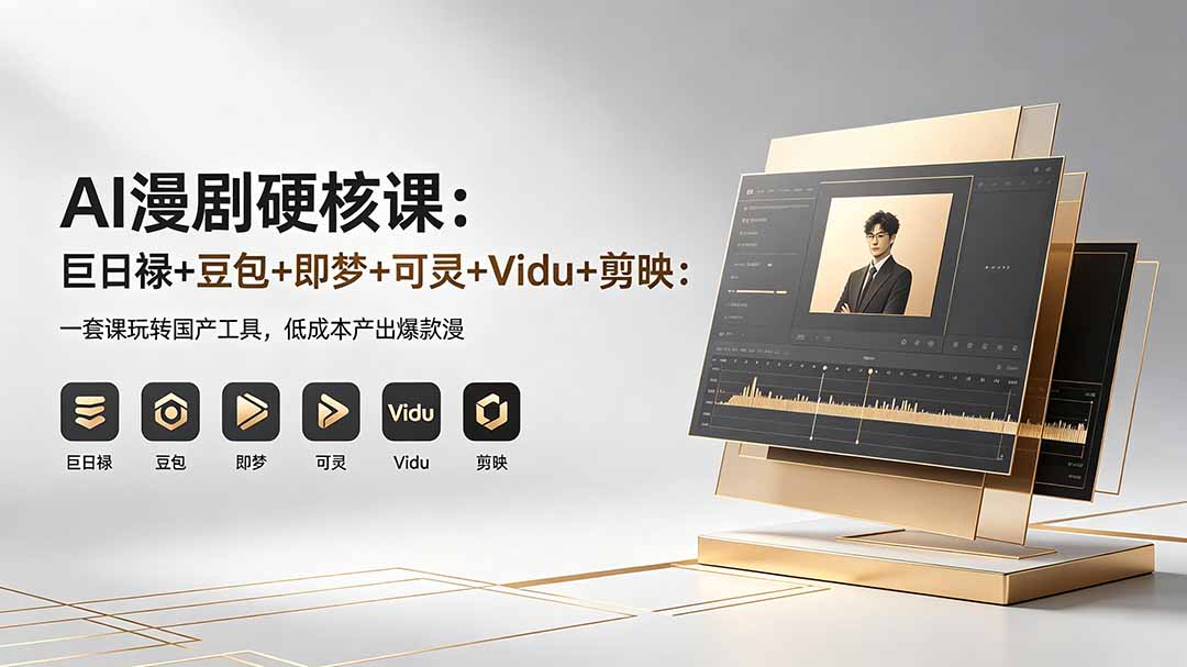 AI漫剧硬核课：巨日禄+豆包+即梦+可灵+Vidu+剪映：一套课玩转国产工具，低成本产出爆款漫剧-热点1站 - 热点知汇专注网赚项目资源知识聚汇