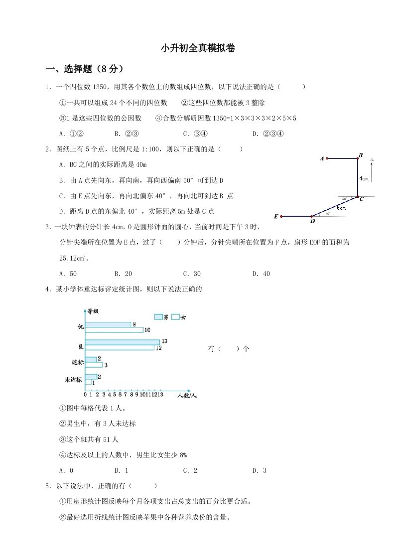 小升初数学全真模拟卷（三）人教版含答案-热点1站 - 热点知汇专注网赚项目资源知识聚汇
