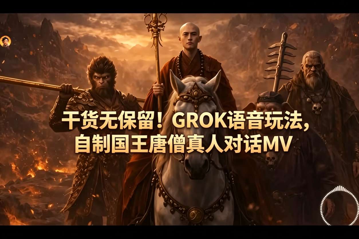 干货无保留！GROK语音玩法，自制国王唐僧真人对话MV-热点1站 - 热点知汇专注网赚项目资源知识聚汇