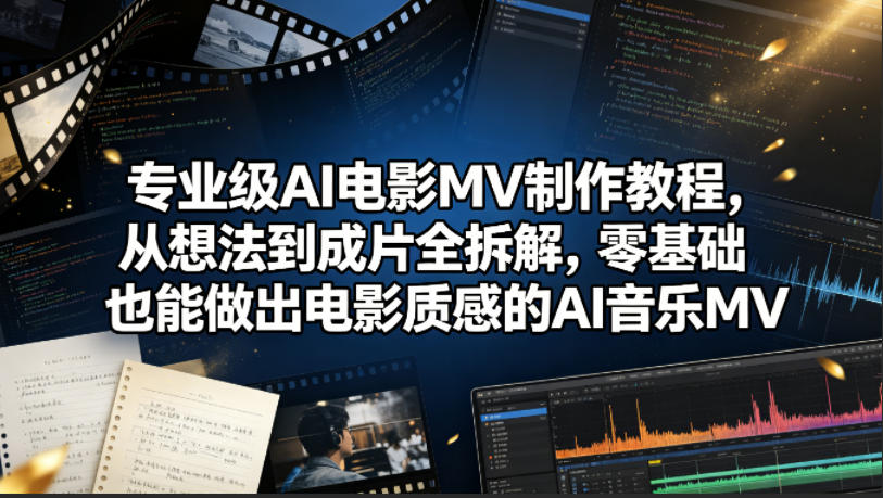 专业级AI电影MV制作教程，从想法到成片全拆解，零基础也能做出电影质感的AI音乐MV-热点1站 - 热点知汇专注网赚项目资源知识聚汇