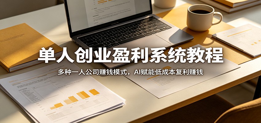 单人创业盈利系统教程：多种一人公司赚钱模式，AI赋能低成本复利赚钱-热点1站 - 热点知汇专注网赚项目资源知识聚汇