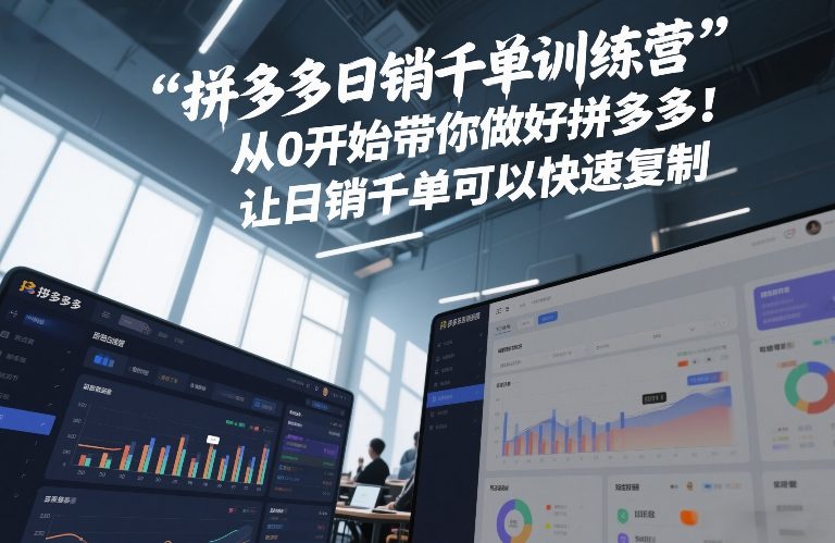 拼多多日销千单训练营，从0开始带你做好拼多多，让日销千单可以快速复制(更新26年4月)-热点1站 - 热点知汇专注网赚项目资源知识聚汇