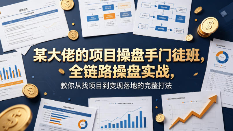 某大佬的项目操盘手门徒班，全链路操盘实战，教你从找项目到变现落地的完整打法-热点1站 - 热点知汇专注网赚项目资源知识聚汇