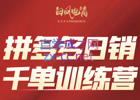 白凤电商·拼多多日销千单训练营(更新4月)-热点1站 - 热点知汇专注网赚项目资源知识聚汇