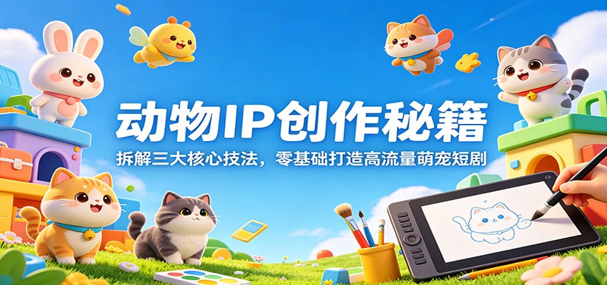 动物IP创作秘籍：拆解三大核心技法，零基础打造高流量萌宠短剧-热点1站 - 热点知汇专注网赚项目资源知识聚汇