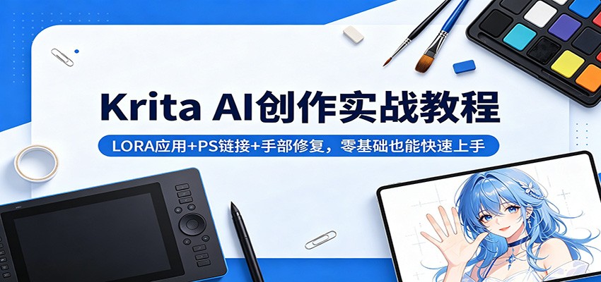Krita AI创作实战教程：LORA应用+PS链接+手部修复，零基础也能快速上手-热点1站 - 热点知汇专注网赚项目资源知识聚汇