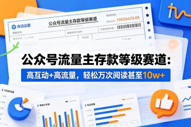 公众号流量主之存款等级赛道，高互动+高流量，轻松达到万次阅读，甚至10w+-热点1站 - 热点知汇专注网赚项目资源知识聚汇