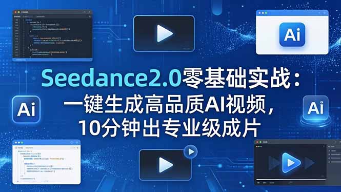 Seedance2.0零基础实战：一键生成高品质AI视频，10分钟出专业级成片-热点1站 - 热点知汇专注网赚项目资源知识聚汇