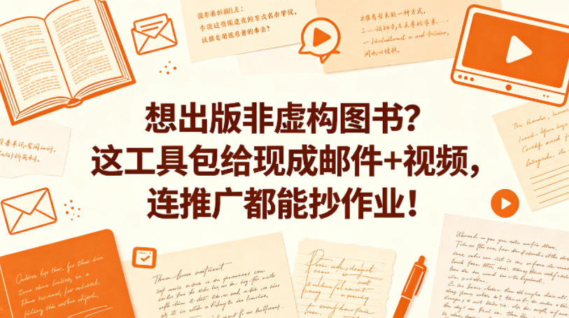 想出版非虚构图书？这工具包给现成邮件+视频，连推广都能抄作业！【原创双语字幕】-热点1站 - 热点知汇专注网赚项目资源知识聚汇