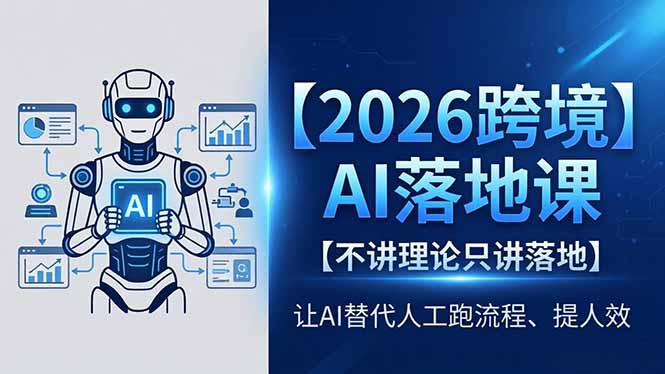2026跨境AI落地课，不讲理论只讲落地，让AI替代人工跑流程、提人效-热点1站 - 热点知汇专注网赚项目资源知识聚汇