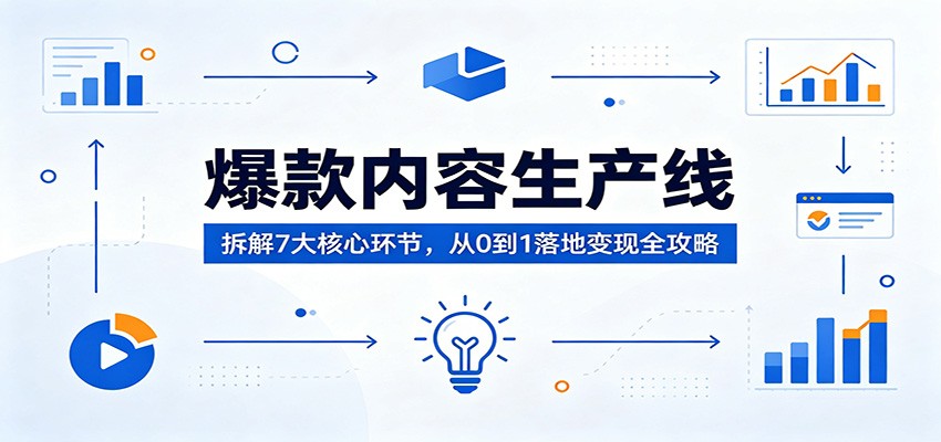 爆款内容生产线：拆解7大核心环节，从0到1落地变现全攻略-热点1站 - 热点知汇专注网赚项目资源知识聚汇