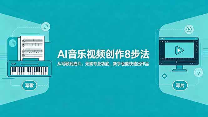 AI音乐视频创作8步法：从写歌到成片，无需专业功底，新手也能快速出作品-热点1站 - 热点知汇专注网赚项目资源知识聚汇