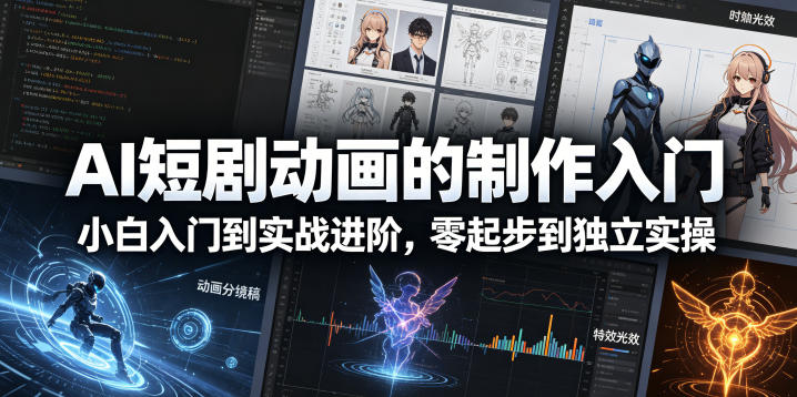 AI短剧动画的制作入门，小白入门到实战进阶，零起步到独立实操-热点1站 - 热点知汇专注网赚项目资源知识聚汇