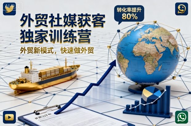 外贸社媒获客独家训练营，外贸新模式，快速做外贸(更新26年4月)-热点1站 - 热点知汇专注网赚项目资源知识聚汇