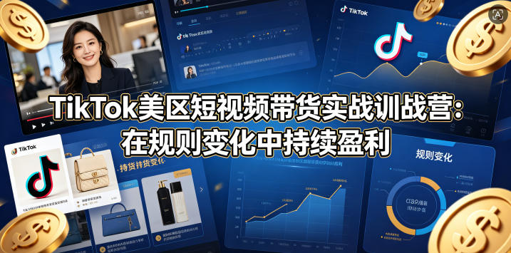 TikTok美区短视频带货实战训战营：在规则变化中持续盈利-热点1站 - 热点知汇专注网赚项目资源知识聚汇