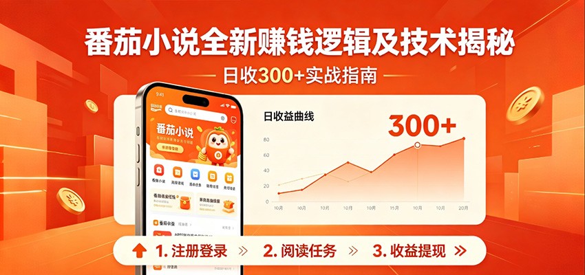 番茄小说全新赚钱逻辑及技术日收300+，小白新书皆可做！无脑赚就行了！-热点1站 - 热点知汇专注网赚项目资源知识聚汇