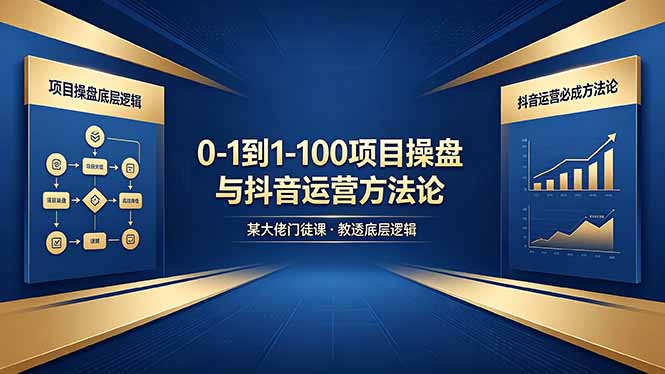 0-1到1-100怎么建？某大佬门徒课教透项目操盘底层逻辑+抖音运营必成方法论-热点1站 - 热点知汇专注网赚项目资源知识聚汇