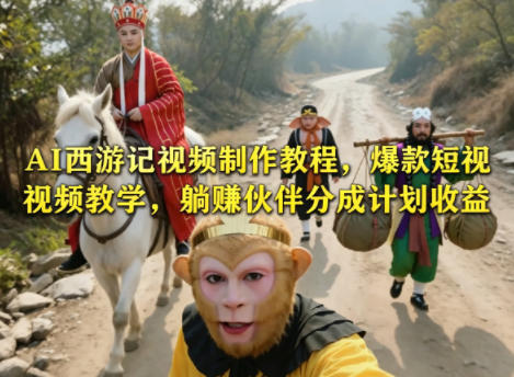 AI西游记视频制作教程，爆款短视频教学，躺賺伙伴分成计划收益-热点1站 - 热点知汇专注网赚项目资源知识聚汇