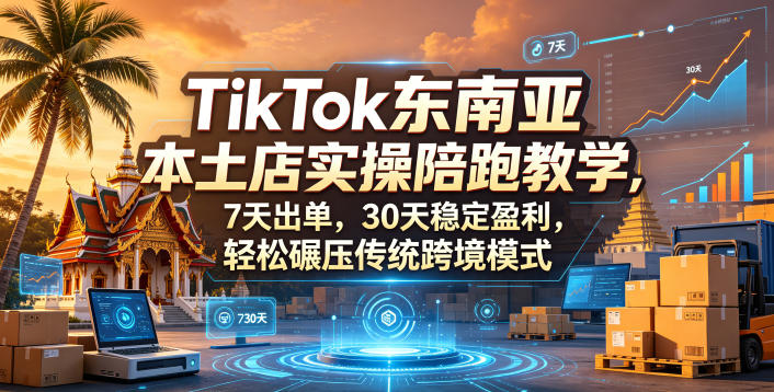 TikTok东南亚本土店实操陪跑教学，7天出单，30天稳定盈利，轻松碾压传统跨境模式-热点1站 - 热点知汇专注网赚项目资源知识聚汇