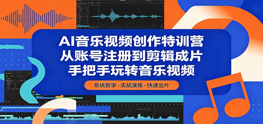 AI音乐视频创作特训营：从账号注册到剪辑成片，手把手玩转音乐视频-热点1站 - 热点知汇专注网赚项目资源知识聚汇