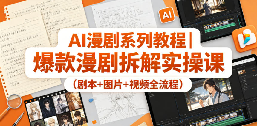 AI漫剧系列教程｜爆款漫剧拆解实操课(剧本+图片+视频全流程)-热点1站 - 热点知汇专注网赚项目资源知识聚汇