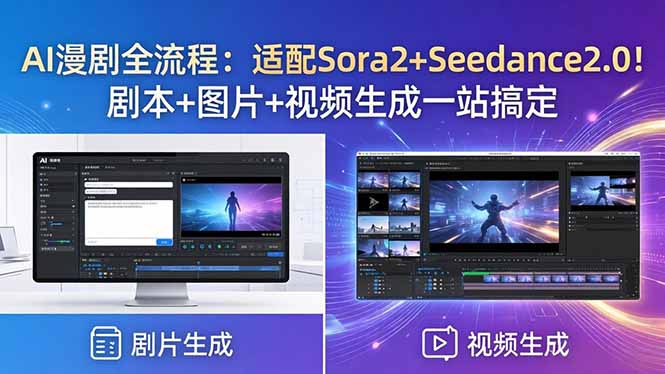 AI漫剧全流程：适配Sora2+Seedance2.0！剧本+图片+视频生成一站搞定-热点1站 - 热点知汇专注网赚项目资源知识聚汇