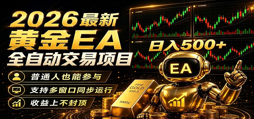 2026黄金EA全自动量化，零技术·全自动·收益上不封顶，低门槛日入500+-热点1站 - 热点知汇专注网赚项目资源知识聚汇