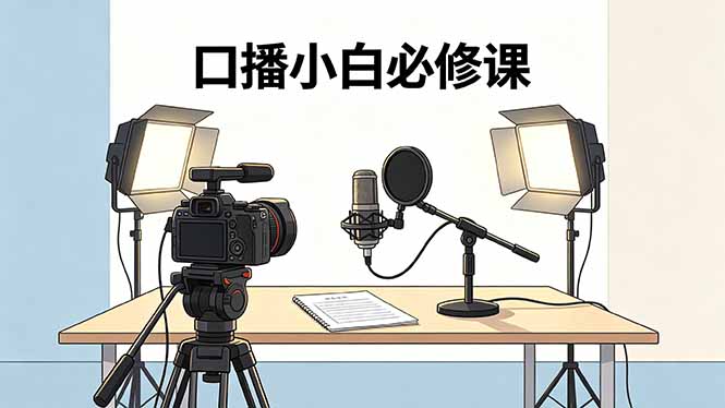 口播小白必修课：录像收音灯光设备+脚本撰写，搭专业级录制场景-热点1站 - 热点知汇专注网赚项目资源知识聚汇