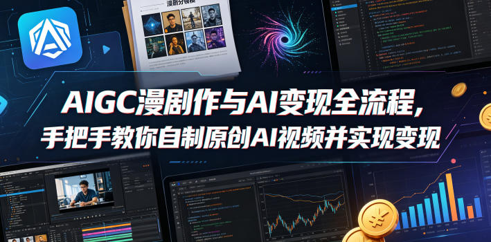 AIGC漫剧创作与AI变现全流程，手把手教你自制原创AI视频并实现变现-热点1站 - 热点知汇专注网赚项目资源知识聚汇