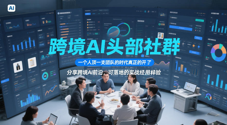 跨境AI头部社群，一个人顶一支团队的时代真正的开始了，分享跨境AI前沿，可落地的实战经验(更新5月11日)-热点1站 - 热点知汇专注网赚项目资源知识聚汇