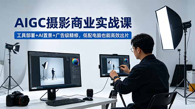 AIGC 摄影商业实战课，工具部署+AI置景+广告级精修，低配电脑也能高效出片-热点1站 - 热点知汇专注网赚项目资源知识聚汇