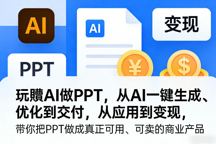 玩賺AI做PPT，从AI一键生成、优化到交付，从应用到变现，带你把PPT做成真正可用、可卖的商业产品(更新0513)-热点1站 - 热点知汇专注网赚项目资源知识聚汇