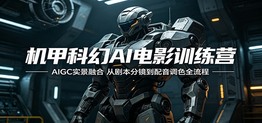 机甲科幻AI电影训练营：AIGC实景融合，从剧本分镜到配音调色全流程-热点1站 - 热点知汇专注网赚项目资源知识聚汇