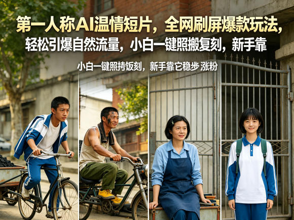 第一人称AI温情短片，全网刷屏爆款玩法，轻松引爆自然流量，小白一键照搬复刻，新手靠它稳步涨粉-热点1站 - 热点知汇专注网赚项目资源知识聚汇