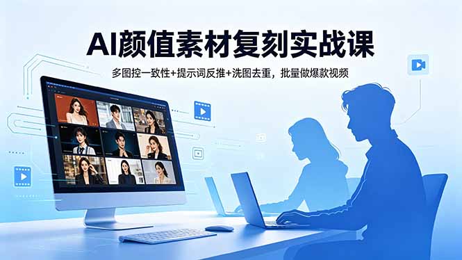 AI颜值素材复刻实战课，多图控一致性+提示词反推+洗图去重，批量做爆款视频-热点1站 - 热点知汇专注网赚项目资源知识聚汇