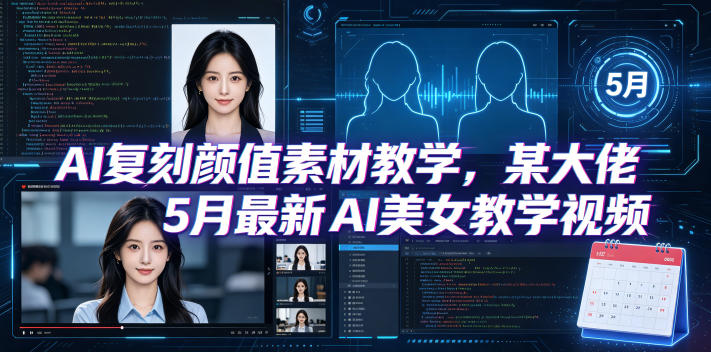 AI复刻颜值素材教学，某大佬5月最新AI美女教学视频，内含4月好物复刻教学-热点1站 - 热点知汇专注网赚项目资源知识聚汇