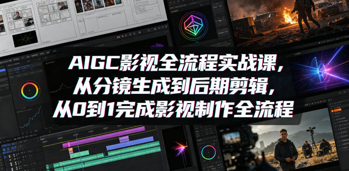 AIGC影视全流程实战课，从分镜生成到后期剪辑，从0到1完成影视制作全流程-热点1站 - 热点知汇专注网赚项目资源知识聚汇