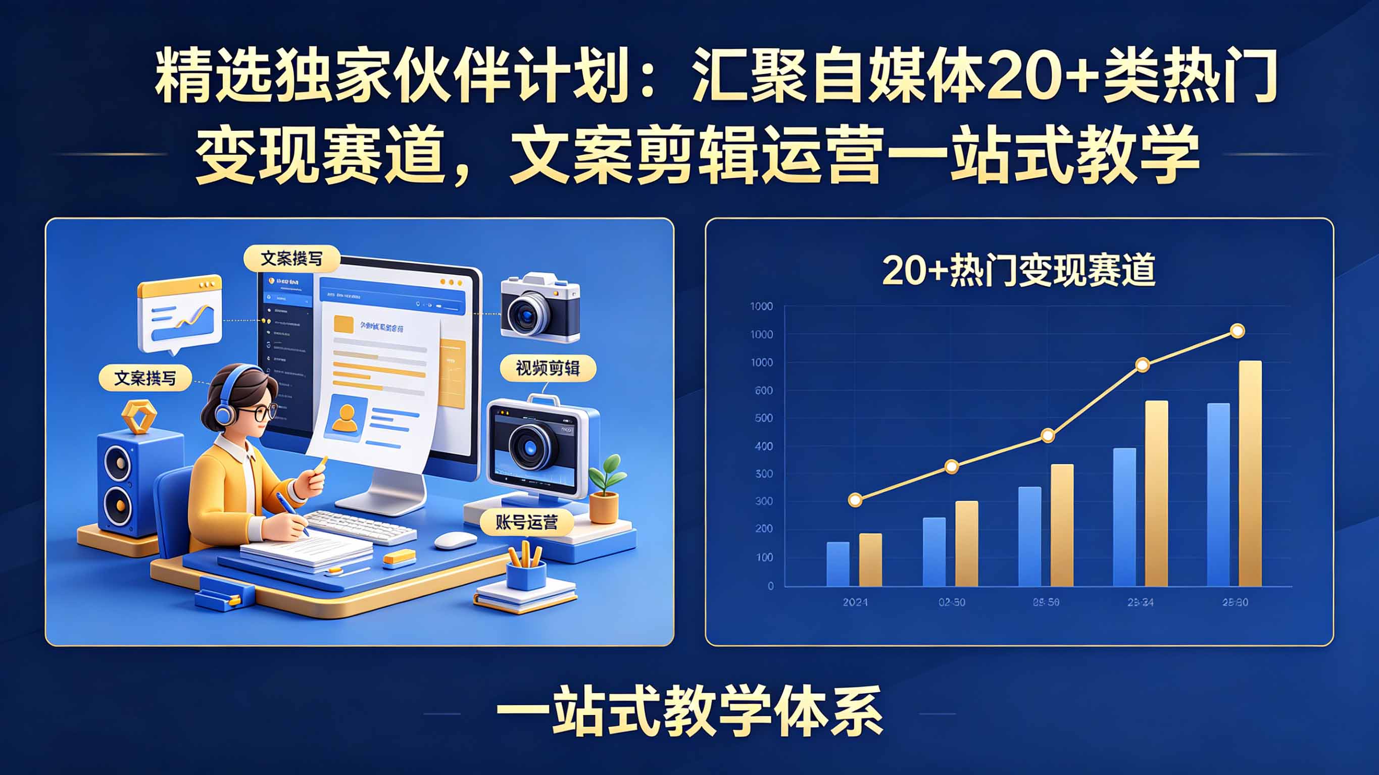精选独家伙伴计划：汇聚自媒体20+类热门变现赛道，文案剪辑运营一站式教学-热点1站 - 热点知汇专注网赚项目资源知识聚汇