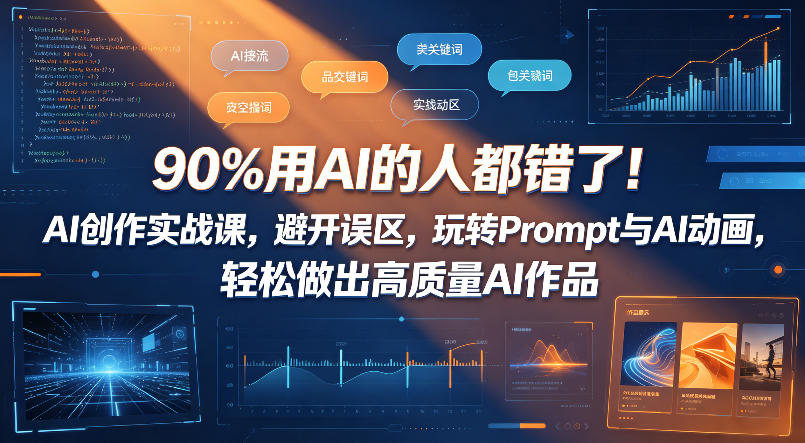 90%用AI的人都错了！AI创作实战课，避开误区，玩转Prompt与AI动画，轻松做出高质量AI作品-热点1站 - 热点知汇专注网赚项目资源知识聚汇