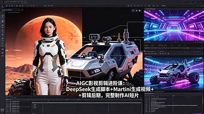 AIGC影视剪辑进阶课：DeepSeek生成脚本+Martini生成视频+剪辑后期，完整制作AI短片-热点1站 - 热点知汇专注网赚项目资源知识聚汇