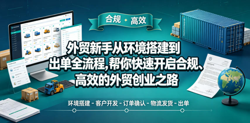 外贸新手从环境搭建到出单全流程，帮你快速开启合规、高效的外贸创业之路-热点1站 - 热点知汇专注网赚项目资源知识聚汇