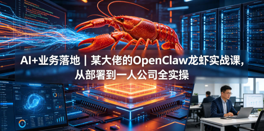 AI+业务落地｜某大佬的OpenClaw小龙虾实战课，从部署到一人公司全实操-热点1站 - 热点知汇专注网赚项目资源知识聚汇